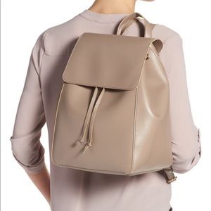 Sole Society Taupe Faux Leather Backpack